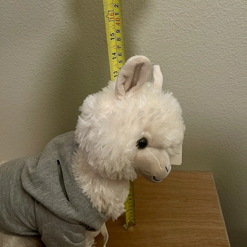 NWT Build A Bear  Workshop  Wooly Alpaca Plush Toy Cream & NWT Gray Hoodie‎